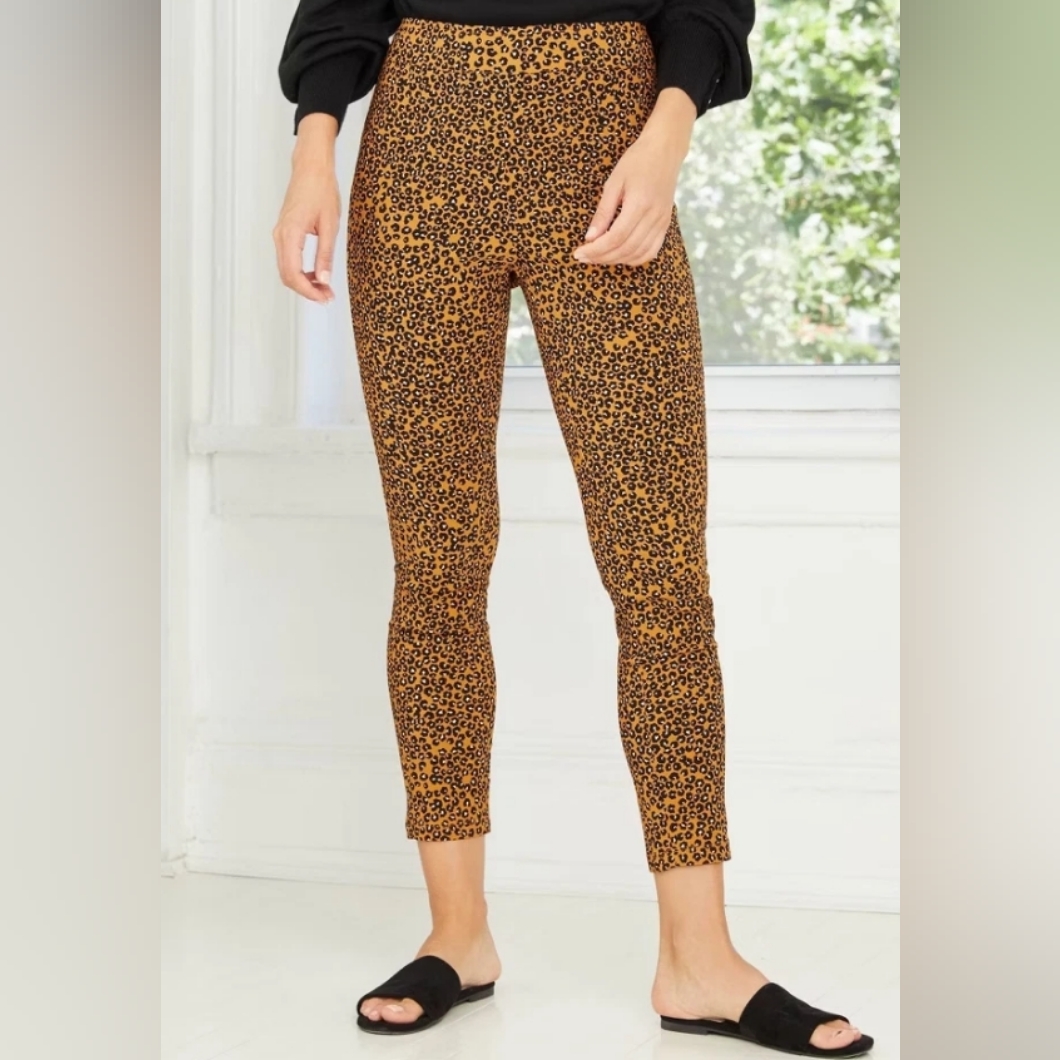 Who What Wear Animal Print Cropped Pants - Brown And Black Size 10 Nwt